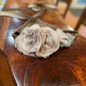 Elegant Floral Beige Belt